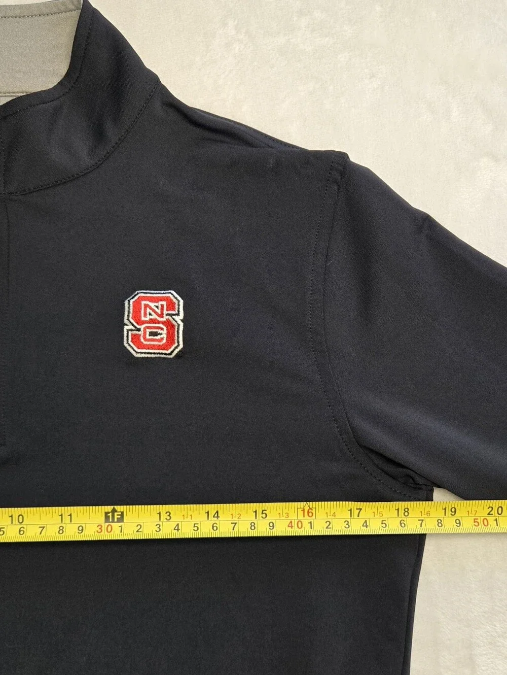 Peter Millarr Sayman Nc State Black Grey Quarter Zip Pullover L